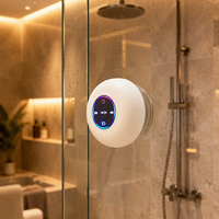 Mini haut-parleur portable 5W étanche sans fil rond avec LED RGB, ventouse et lecteur de carte TF pour salle de bain et vélo