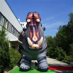 Hippopotame gonflable réaliste 3D géant, modèle d'animal <span class=keywords><strong>aquatique</strong></span> personnalisé pour la publicité commerciale sur le thème des zoos en plein air - Product Image 2