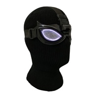 Halloween Led Light Up Noir Spiderman Cosplay Fête Latex Casque Masque pour Adulte Pleine Tête Carnaval Masque