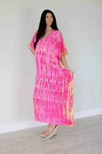 ชุดเดรสคาฟตันผ้าฝ้ายลายดอกไม้แบบอินเดียทำด้วยมือทรงยาวสำหรับคุณแม่ชุดนอนชายหาดชุดฤดูร้อนขายส่ง - Product Image 4