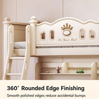 Lit superposé moderne en bois massif sculpté à la main pour enfants, robuste, double sur double, avec toboggan, lit à deux niveaux pour chambre à coucher