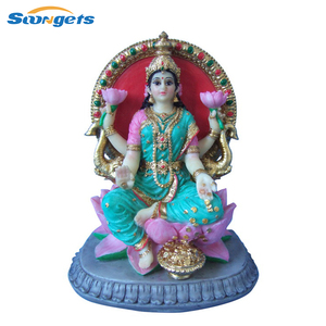 Gran oferta, artículo religioso de resina, estatua de dios hindú Laxmi - Product Image 4