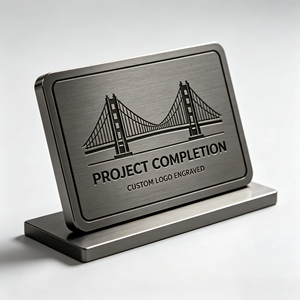 Adorno Metálico para Escritorio de Celebración Anual de la Empresa, Letrero en Relieve 3D de Aluminio Sólido CNC, Acabado Anodizado Personalizado - Product Image 1