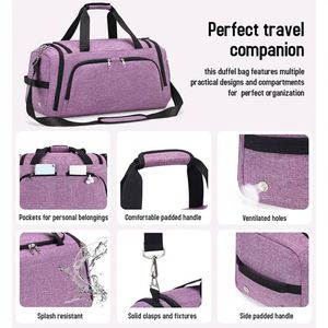 Multifunctional Sports Duffel Gym <b>Bag</b> Shoulder Weekend <b>Overnight</b> <b>Bag</b> for Men and Women - Product Image 4
