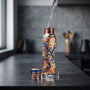 Botella de Agua Reutilizable de Alta Calidad, de Cobre y Acero Inoxidable, Ecológica, Apta para Lavavajillas, de Grado Alimenticio, Libre de BPA, con Infusor de Té, de 750 ml - Product Image 1