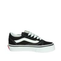 Chaussures de skate basses en toile respirante à lacets pour enfants avec semelle intermédiaire en EVA et semelle extérieure en caoutchouc - Toutes saisons Noir Blanc