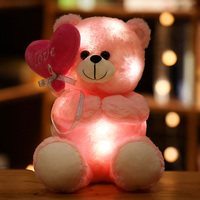 Mini peluche lumineuse ours en peluche amour poupées pour hommes peluche animaux lumineux poupées en peluche personnalisé Animal saint valentin poupée en peluche