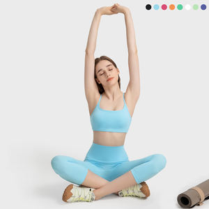 Personnalisé Sexy mignon dos croisé U-NECK haut de Yoga respirant soutien moyen Spandex/Nylon Fitness entraînement Gym <span class=keywords><strong>sport</strong></span> soutien-gorge pour les femmes - Product Image 3