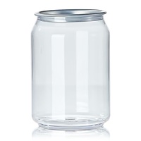 Bouteille de boisson transparente jetable en PET pétillante de 250 ml avec couvercle, sans BPA, écologique, anti-fuite, pour café en conserve, jus, lait, thé