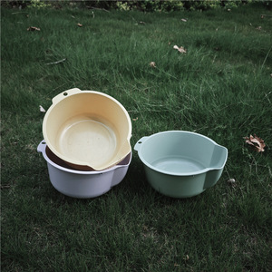 Égouttoir rond en plastique avec couvercle en PP, panier de rangement ménager pour la cuisine, idéal pour laver les fruits, les légumes et le riz - Product Image 2