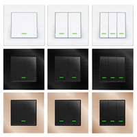15A 1/2/3 Gang EU/UK filo neutro opzionale nero Tuya Smart Wifi/Zigbee 240V interruttore a pulsante Smart Home interruttori a parete
