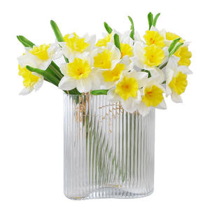 Fiori di narciso artificiale narciso di seta gialla primavera fiori finta disposizione per giardino domestico Patio Grave vaso tavolo - Product Image 4