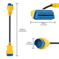 AUTOOL 42Cm Automotive Nylon Cord for Benz 38Pin to 16 Pin Obd Adapter Cable Obd2 Extension Cable for Car