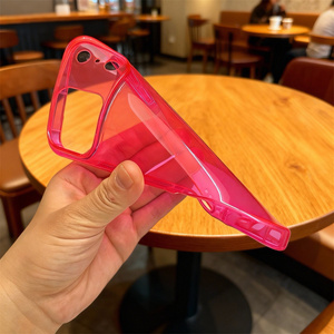 <span class=keywords><strong>Coque</strong></span> de téléphone personnalisée transparente en TPU avec bord coloré pour <span class=keywords><strong>iPhone</strong></span> 15 Pro Max, coques pour <span class=keywords><strong>iPhone</strong></span> 17 Pro Max, une couleur <span class=keywords><strong>rose</strong></span> néon - Product Image 3