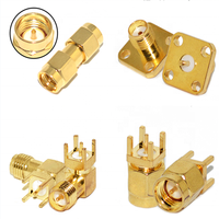 Conector de montaje en Panel de soldadura con brida de mamparo, conector adaptador RF de montaje en PCB, conector macho de RPSMA, conector hembra de latón Sma ROHS Ph 2 50 Ohm