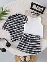 Nouvel ensemble de vêtements mixtes trois pièces, Robe Ting et Sheining, Vêtements pour enfants en gros