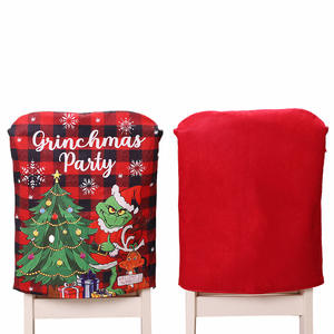 Caliente regalos de Navidad <span class=keywords><strong>Grinch</strong></span> muñeca silla cubierta Monster Green Jay Silla de comedor cubierta de dibujos animados silla <span class=keywords><strong>gorra</strong></span> - Product Image 1