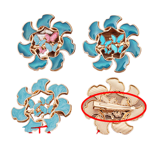 jiangc (15160) Lengua de pato con base incrustada de nácar, aleación de hoja de Ginkgo en forma de anillo - Product Image 1