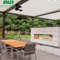 Pergola bioclimatique motorisée en aluminium pour terrasse, toit à lames orientables, gazebos de jardin