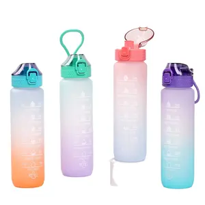 factory direct New Portable 32oz Large Water Bottle with Motivational Time Marker BPA FREE Sports Water Bottle