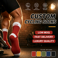 Chaussettes de cyclisme respirantes en coton avec logo personnalisé pour hommes, idéales pour le vélo de route, l'entraînement sportif et le travail – Vente en gros