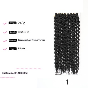 Vente chaude directe usine de perruques pour le commerce extérieur : Lot de 8 pièces de cheveux synthétiques <span class=keywords><strong>à</strong></span> crocheter <span class=keywords><strong>à</strong></span> basse température, boucles italiennes, style africain transfrontalier - Product Image 1