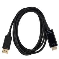 Câble adaptateur DP vers HDMI plaqué or 1,8 m (6 pieds) 4K x 2K, cordon de conversion DisplayPort mâle vers HDTV mâle pour PC portable