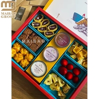 Boîte en papier pour traiteur, emballage alimentaire en gros, plateau de desserts avec séparateurs pour thé de l'après-midi, bonbons, fruits arabes, chocolats et biscuits