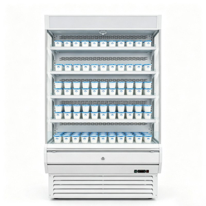 Vitrina refrigerada comercial de gran capacidad con estantes de varias capas, utilizada para la venta minorista de yogur y bebidas. - Product Image 2