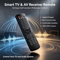 Télécommande IR personnalisée OEM ODM 52 touches avec boîtier ABS pour récepteur AV, Smart TV, système audio domestique - Usine source JCXK