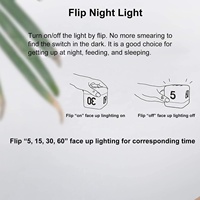 Rubik cubo flip timing luce notturna a led carica protezione per gli occhi camera da letto comodino lampada da comodino con lampada a sirena