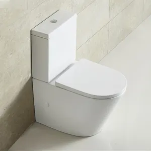 सफेद रंग सेनेटरी माल दो टुकड़ा शौचालय चीनी मिट्टी WC बाथरूम शौचालय पानी कोठरी शौचालय एस-जाल