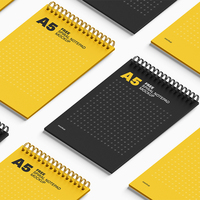 Carnet de notes personnalisé avec couverture souple, reliure spirale, papier offset, pages lignées, format personnalisé, pour cadeau