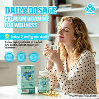 Softgel Vitamin E Alami Private Label 800 IU D-Alpha Tocopheryl, Nutrisi Pendukung untuk Orang yang Banyak Terpapar Sinar Matahari, Stok Besar Sekarang