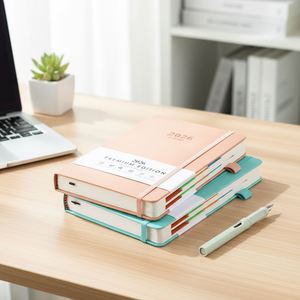 A5 Dotted Grid 2026 Elastic Band Hardcover Planner Notebook Journal - Product Image 1