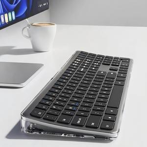 คีย์บอร์ดสำนักงานแบบขายส่ง คีย์บอร์ดบลูทูธ Teclado Tastatur Clavier Tastiera คีย์บอร์ดไร้สายแบบหลายอุปกรณ์ รองรับการเชื่อมต่อสองโหมด สำหรับแล็ปท็อป - Product Image 2