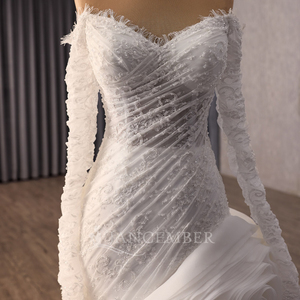 Vestido de Novia de Lujo Rsm251144 con Bordado, Volantes y Espalda con Cordones, Estilo Sirena, Vestido de Boda <span class=keywords><strong>Civil</strong></span> Jancemebr - Product Image 5