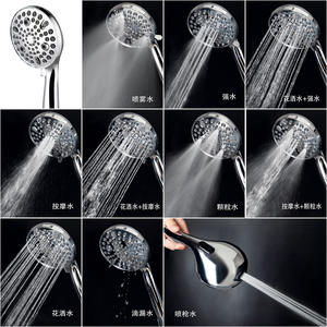 Cabezal de Ducha de Mano con 10 Funciones, Rociador Presurizado, Masaje, Lluvia, Burbujas, con Pistola de Rociado, Set Multifuncional para Baño - Product Image 6