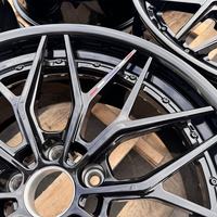 Nuevas llantas de aleación de aluminio 6061-T6 para autos de carreras, de 19-24 pulgadas, diseño cóncavo forjado de 2 piezas, color negro brillante personalizado, en oferta.