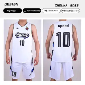 Set di maglia da basket personalizzati per squadra di sublimazione all'ingrosso Design completo Kit uniforme da basket