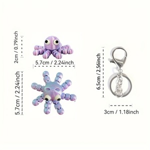 Porte-clés en forme de pieuvre imprimés en 3D, ornements SDM28, figurines de pieuvre créatives, cadeau idéal pour la Saint-Valentin - Product Image 2