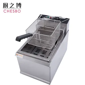 4500W 20L Commercial Large Electric Countertop Single Well Stainless Steel Deep Fryer Basket French Fry Restaurant Home Kitchen