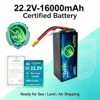 Baterai UAV Isi Ulang Ukuran Ringkas 22.2V 6S 16000mAh 5C Paket Daya Ringan