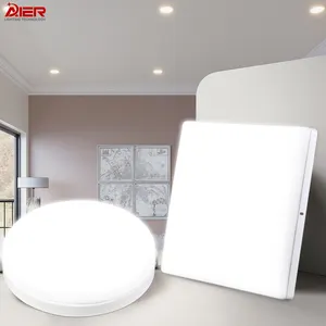 Iluminación interior 18W 24W 36w 48W Lámpara de techo montada en superficie de aluminio Panel de luz Led redondo sin marco