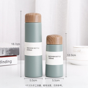 ขวดน้ำสแตนเลสสุญญากาศสองชั้นแบบกำหนดเอง ขนาด 150 มล. 250 มล. พร้อมฝาไม้ - Product Image 3