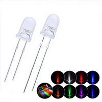 Kit de diodes LED 5 mm à émission directe (DIP) avec lentille transparente, 1000 pièces/sac, couleurs rondes bleu, jaune, orange, rouge 395 nm, vert, pour dropshipping