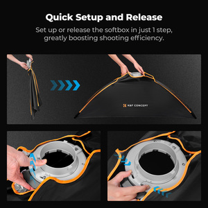 K&F Concept - Softbox de Estudio de Apertura Rápida con Montura Bowens de <span class=keywords><strong>Cuatro</strong></span> Esquinas, 30*120CM/60*90CM, para Fotografía de Retratos - Product Image 2