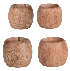 Anneaux de serviette en bois massif (lot de 4 / Minimaliste) - Product Image 4