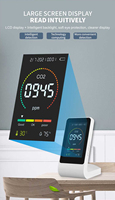 Moniteur de qualité de l'air 4-en-1 dispositif de surveillance du CO2 multifonctionnel/détecteur de dioxyde de carbone testeur thermo-hygromètre horloge