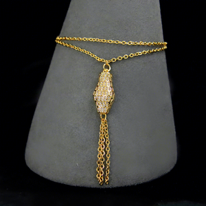 Conjunto de Joyería Nupcial Directo de Fábrica, Chapado en Oro de 21k, Diseño de Serpiente, con Circonitas, para Mujer, Eventos y Fiestas - Product Image 3